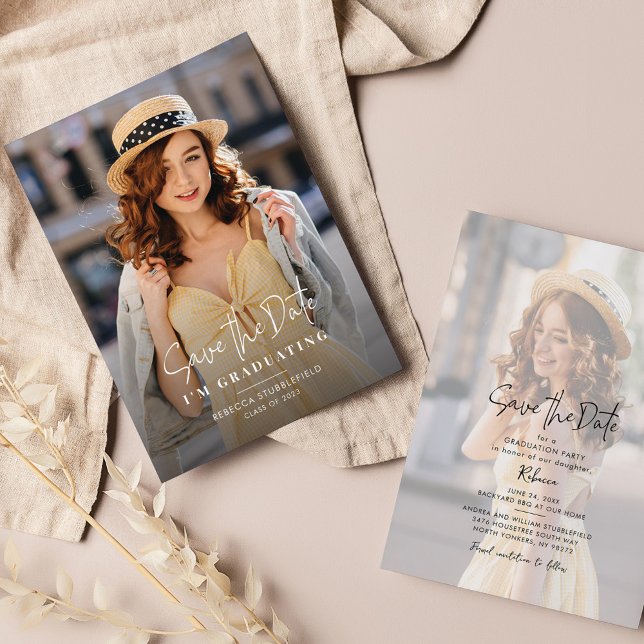 Abschluss 2025 Foto Ankündigung Datum freihalten (Graduation Save the Date Photo Announcement)