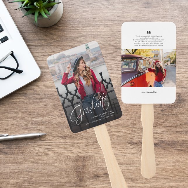 Abschluss 2025 Foto Dankeschön Fächer (Graduation 2025 Photo Grad Thank You Hand Fan)