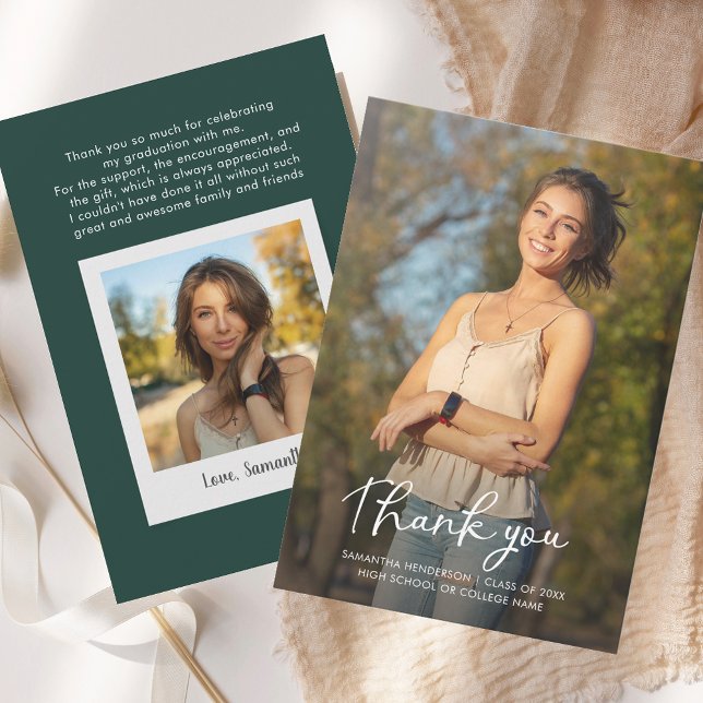 Abschluss 2025 Foto Grad Moderne Dankeschön Karte (Graduation 2025 Photo Grad Modern Thank You Card)