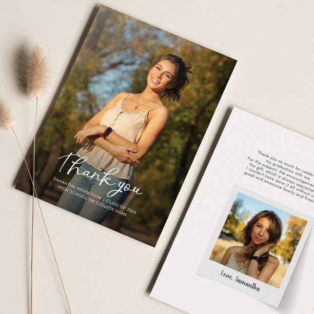 Abschluss 2025 Foto Senior Grad Dankeschön Karte (Von Creator hochgeladen)