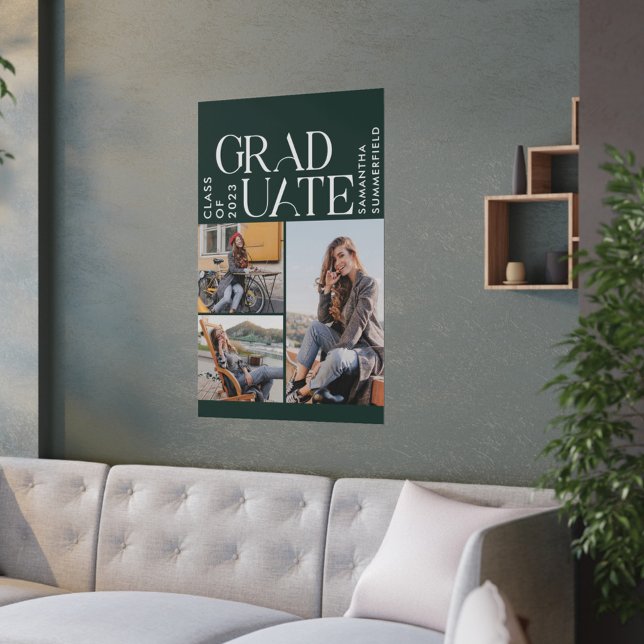 Abschluss 2025 Fotos Grüne und Weiße Absolventen Poster (Von Creator hochgeladen)