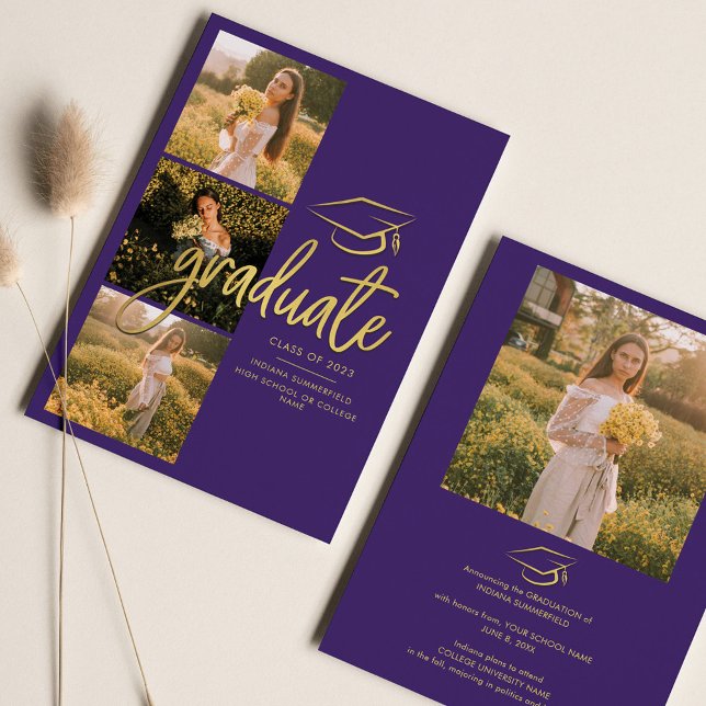 Abschluss 2025 Fotos Lila Party Ankündigung (Von Creator hochgeladen)