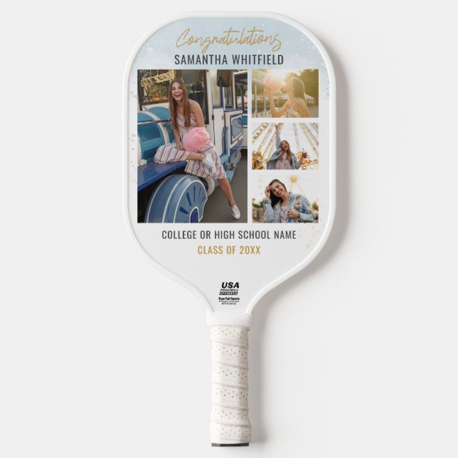 Abschluss 2025 Fotos Moderner Grad Keepake Pickleball Schläger (Vorderseite)