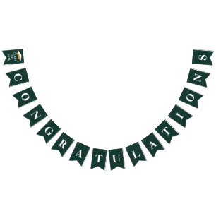 Abschluss 2025 Glückwunsch Grad Grün Wimpelkette