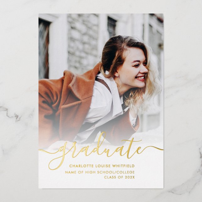 Abschluss 2025 Grad Foto Gold Foil Ankündigung (Vorderseite)