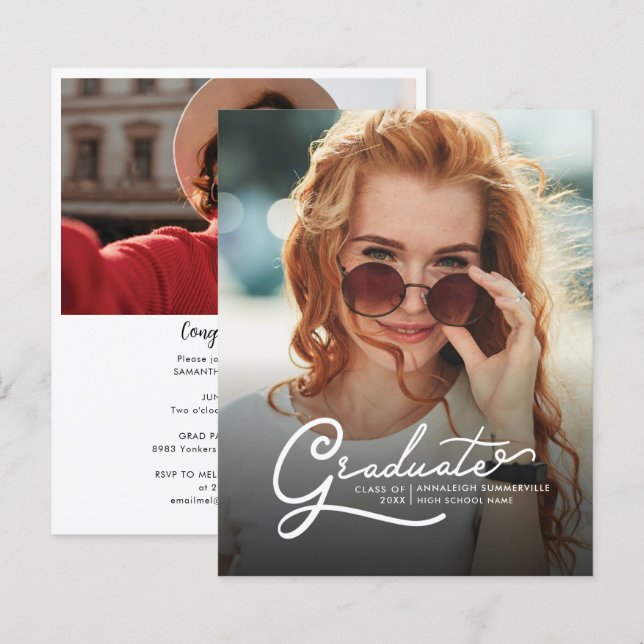 Abschluss 2025 Grad Fotos Party Einladung (Vorne/Hinten)