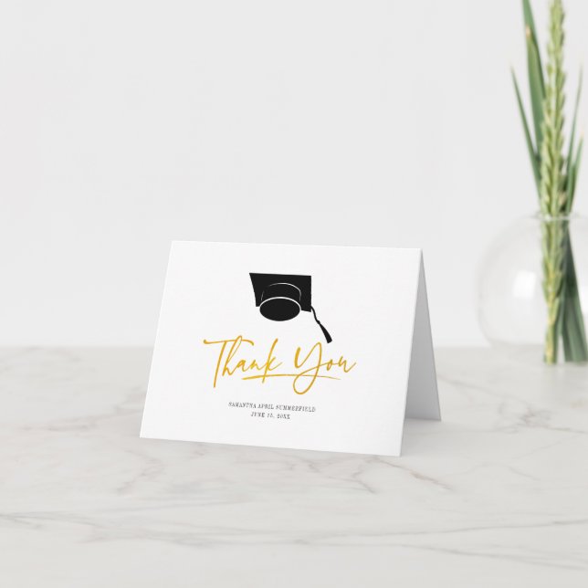 Abschluss 2025 Grad-Kappenschrift Dankeskarte (Vorderseite)