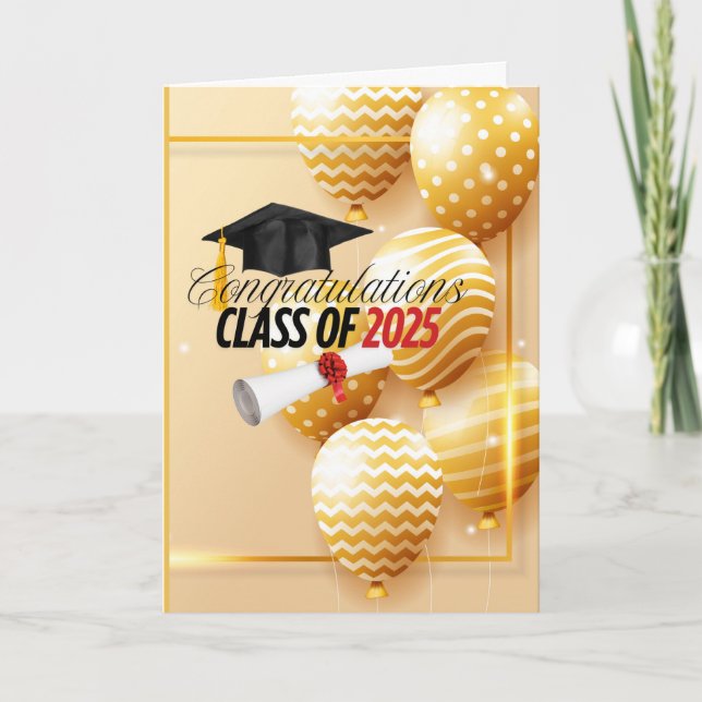 Abschluss 2025 (John 15:16) White/Black/Gold Karte (Vorderseite)