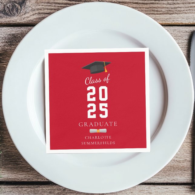 Abschluss 2025 - Maßgeschneidertes Papier für Grad Serviette (Graduation 2025 Elegant Party Paper Napkin)