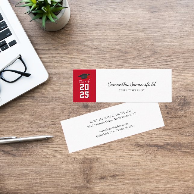 Abschluss 2025 Moderne Skripte Mini Visitenkarte (Graduation 2025 Modern Script Calling Mini Business Card)