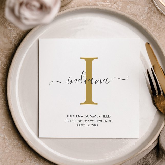 Abschluss 2025 Monogramm Name Grand Party Paper Serviette (Von Creator hochgeladen)