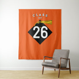 Abschluss 2025 Orange Foto Hintergrund Wandteppich