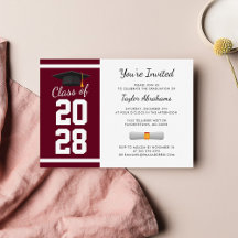 Abschluss 2025 Party Burgund Moderne Grad
