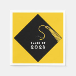 Abschluss 2025 Party gelb Serviette