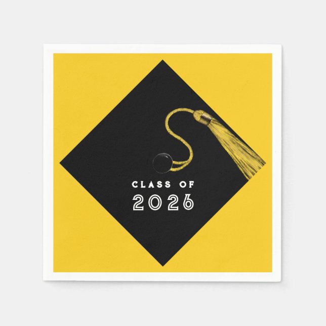 Abschluss 2025 Party gelb Serviette (Vorderseite)