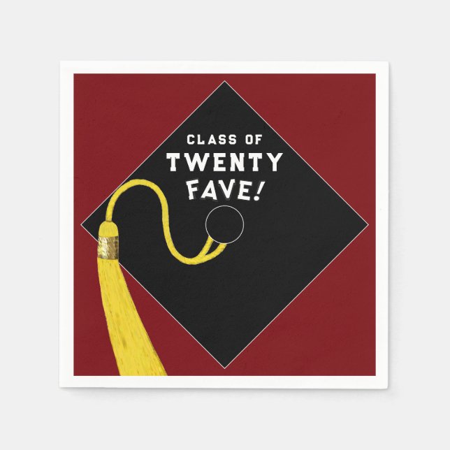 Abschluss 2025 Party Maroon Serviette (Vorderseite)