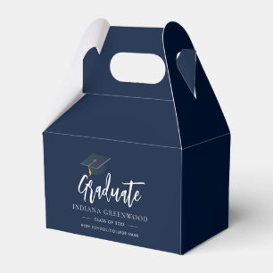 Abschluss 2025 Party Navy Blue Minimalistisch Geschenkschachtel