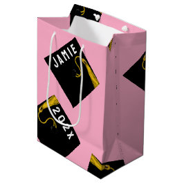 Abschluss 2025 Pink Medium Geschenktasche Mittlere Geschenktüte