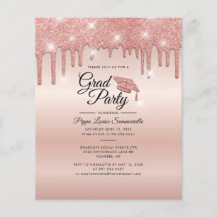 Abschluss 2025 Rose Gold Party Einladung