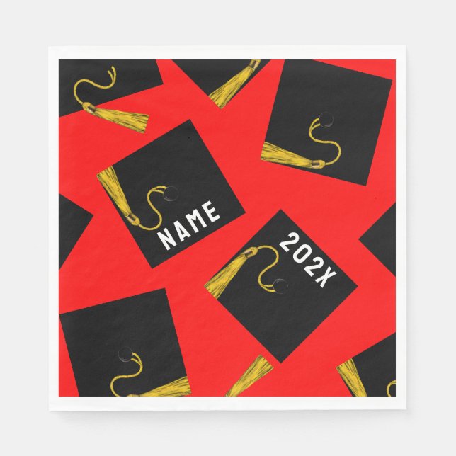 Abschluss 2025 Rot Serviette (Vorderseite)