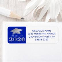 Abschluss 2025 Royal Blue Imitats Silver
