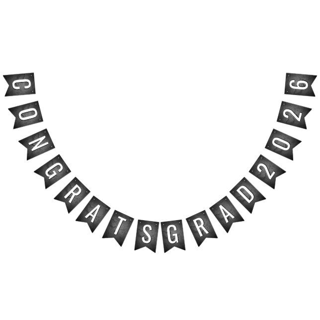 Abschluss 2025 - Schwarzer Schiefertext Wimpelkette (Alle)