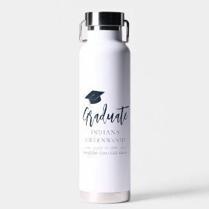 Abschluss 2025 Script Navy Blue Grad Personalisier Trinkflasche