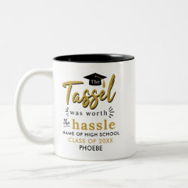 Abschluss 2025 Tassel war es wert, Zweifarbige Tasse