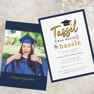 Abschluss 2025 Tassel Worth Hassle Grad Party Einladung