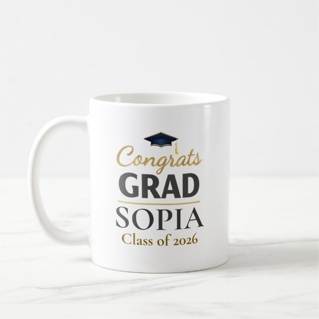Abschluss 2026 Personalisierte Gratulation Absolve Kaffeetasse (Links)