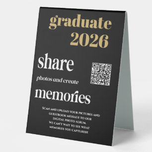 Abschluss 2026 QR-Code Foto Bilder Gästebuch Tischaufsteller