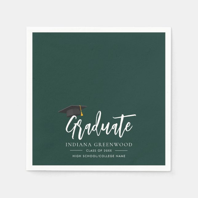 Abschluss 2026 Script Grüner Papier Serviette (Vorderseite)