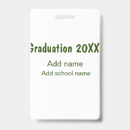 Abschluss 20XX Jahr Jahr Name Schule Grün modern Ausweis