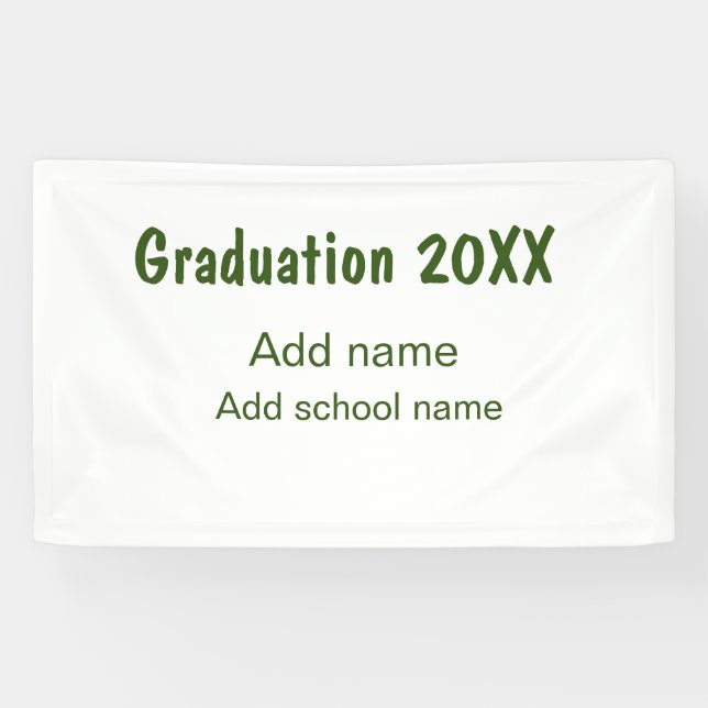 Abschluss 20XX Jahr Jahr Name Schule Grün modern Banner (Horizontal)