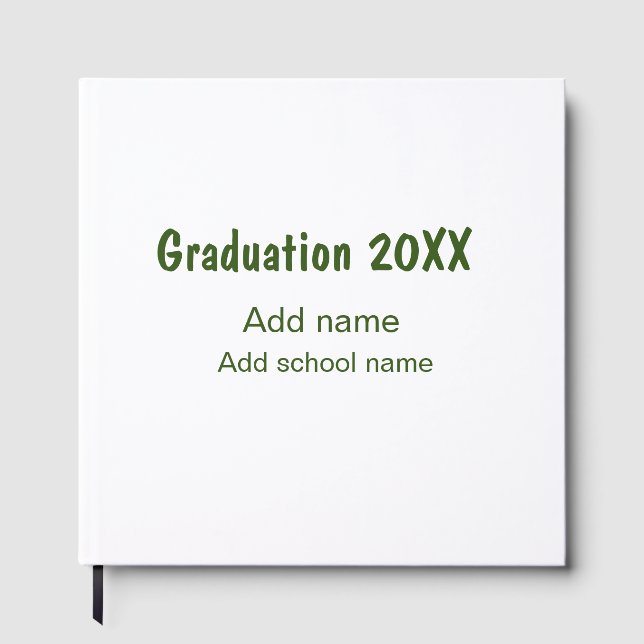 Abschluss 20XX Jahr Jahr Name Schule Grün modern Gästebuch (Vorderseite)