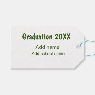Abschluss 20XX Jahr Jahr Name Schule Grün modern Geschenkanhänger