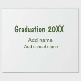 Abschluss 20XX Jahr Jahr Name Schule Grün modern Geschenkpapier