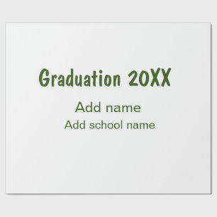 Abschluss 20XX Jahr Jahr Name Schule Grün modern Geschenkpapier