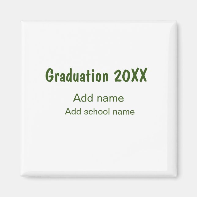 Abschluss 20XX Jahr Jahr Name Schule Grün modern Magnet (Vorne)