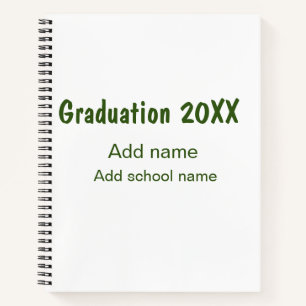 Abschluss 20XX Jahr Jahr Name Schule Grün modern Notizbuch