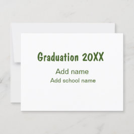 Abschluss 20XX Jahr Jahr Name Schule Grün modern Postkarte