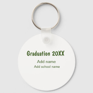 Abschluss 20XX Jahr Jahr Name Schule Grün modern Schlüsselanhänger