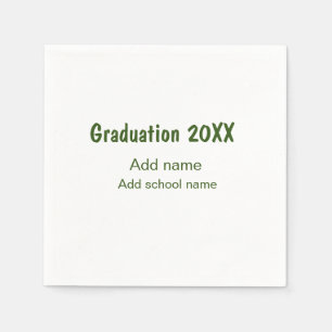 Abschluss 20XX Jahr Jahr Name Schule Grün modern Serviette