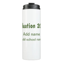 Abschluss 20XX Jahr Jahr Name Schule Grün modern Thermosbecher
