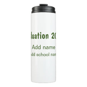 Abschluss 20XX Jahr Jahr Name Schule Grün modern Thermosbecher