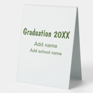 Abschluss 20XX Jahr Jahr Name Schule Grün modern Tischaufsteller