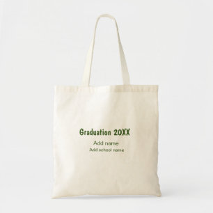 Abschluss 20XX Jahr Jahr Name Schule Grün modern Tragetasche