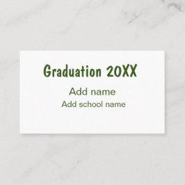 Abschluss 20XX Jahr Jahr Name Schule Grün modern Visitenkarte
