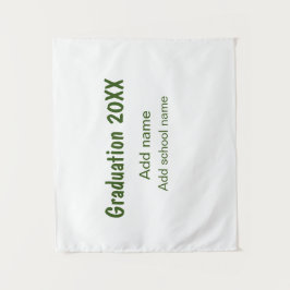 Abschluss 20XX Jahr Jahr Name Schule Grün modern Wandteppich