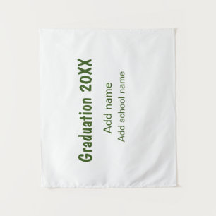 Abschluss 20XX Jahr Name Schule grün modern  Wandteppich